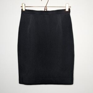 Escada black silk short pencil skirt 36/S